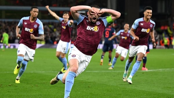 John McGinn celebrates after scoring Villa's opener