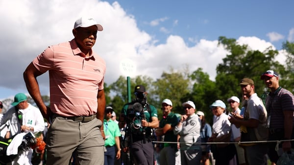 Tiger Woods in action at the Masters last month