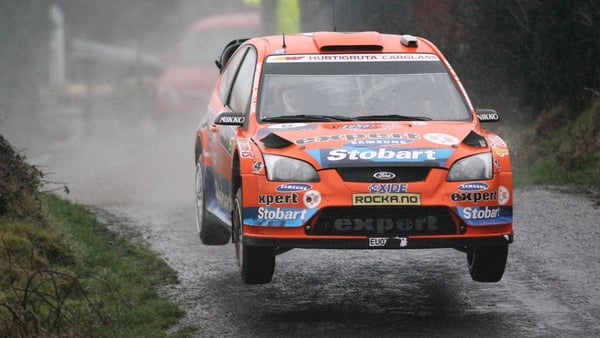 Henning Solberg driving his Ford Focus in Fermanagh when the WRC came to Ireland in 2009