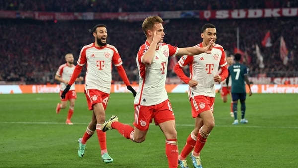 Joshua Kimmich (c) celebrates his winning goal