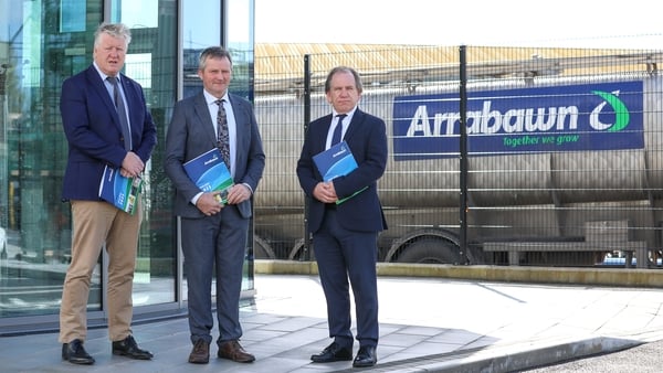 Arrabawn CEO Conor Ryan, Chairman Edward Carr and Micheal O'Kelly, the Co-Op's chief financial officer