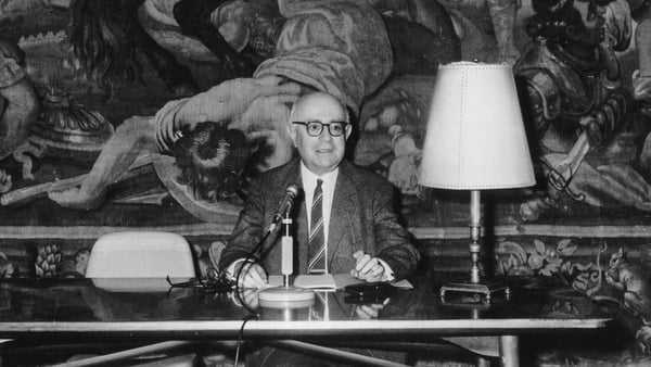 Theodor Adorno, sociologist and philosopher, giving a lecture at the Goethe-Institut in Rome. Photo: Getty Images