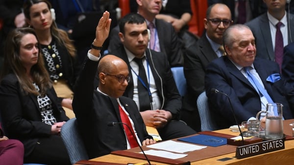 US deputy ambassador to the UN Robert Wood votes against a resolution allowing Palestinian UN membership