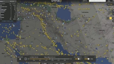 FlightRadar footage over Iran