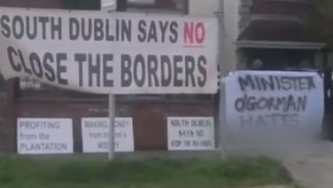 Protesters gather outside Minister O'Gorman's home