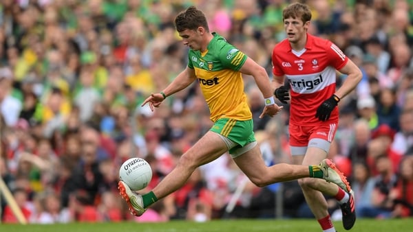 Peadar Mogan and Brendan Rogers in action during the 2022 Ulster SFC final