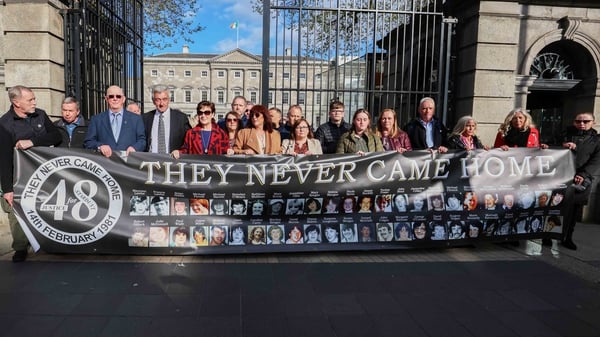 Relatives of some of the Stardust victims leaving Leinster House after receiving a State apology today (Pic: RollingNews.ie)