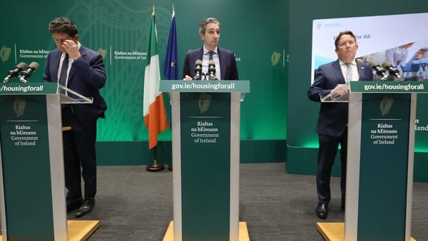 Speaking at a Housing For All update at Government Buildings, Simon Harris said the figure is 'roughly where I expect the landing zone to be'