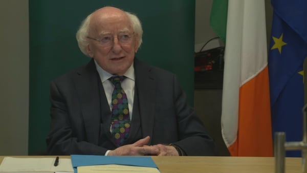 President Higgins said he will be fully recovered within two-to-three weeks