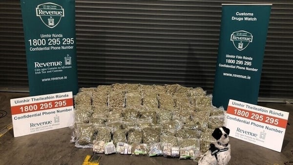 Detector dog Milo assisted with the seizure in Dublin, worth almost €1.7m