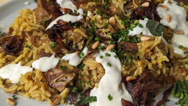 Arun's leftover 'curried' lamb pilau: Today