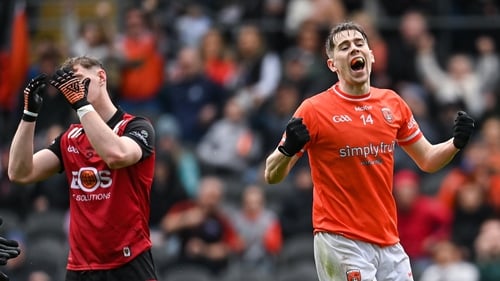 With three goals in three championship games against them, Armagh's Andrew Murnin (R) has been a scourge for Down
