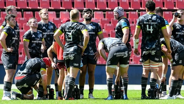 Munster players gather before their only previous outing at Emirates Airline Park, a 23-21 defeat in March 2022. The province return to take on the Lions this weekend and are unbeaten in their eight subsequent games against South African opposition
