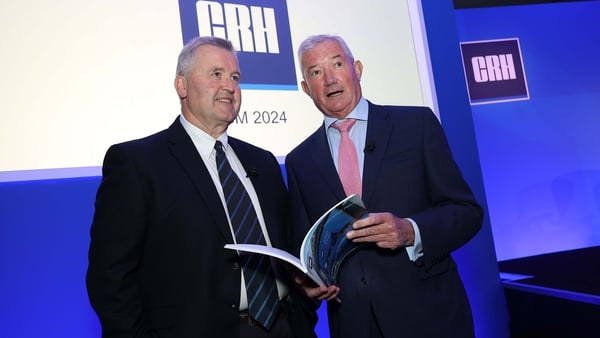 Albert Manifold, CRH chief executive (left) and Richie Boucher, chairman, pictured at the AGM today