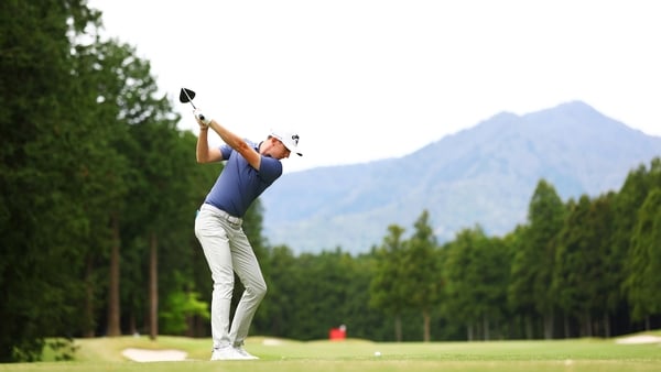 Tom McKibbin tees off on the 11th hole which resulted in one of his birdies