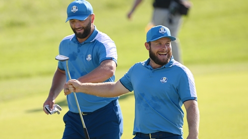 Jon Rahm and Tyrrell Hatton during last year's Ryder Cup