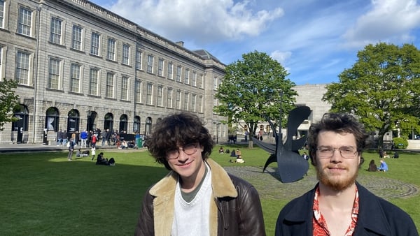 Student leaders Quinn Katz-Zogby and László Molnárfi at Trinity College