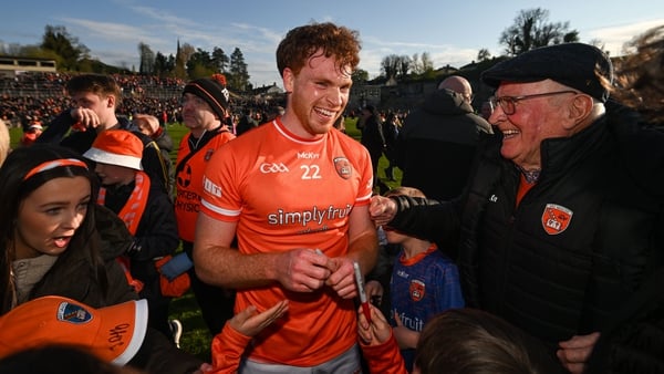 Armagh hero Jason Duffy is congratulated by supporters