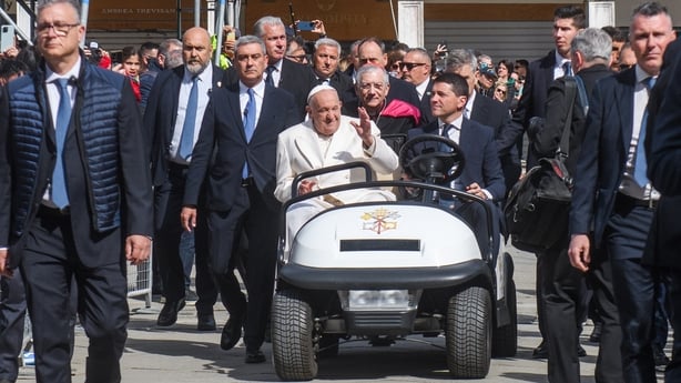 Pope Francis attends the holy mass at St Mark's Square during his visit in Venice