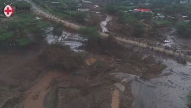 Aerial footage shows trail of destruction in Kenya