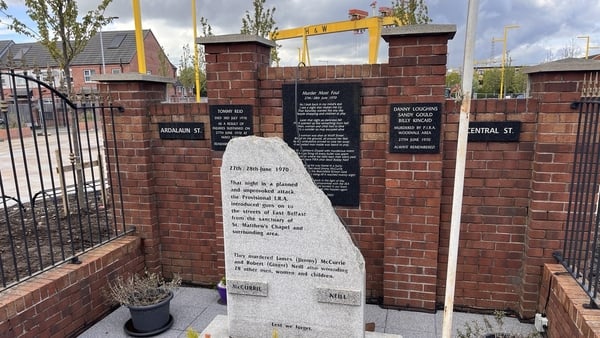A memorial garden in east Belfast to Jimmy McCurrie and others