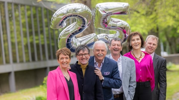RTÉ Lyric FM presenters, from left, Aedín Gormley, Paul Herriott, Marty Whelan, Lorcan Murray, Liz Nolan and Niall Caroll
