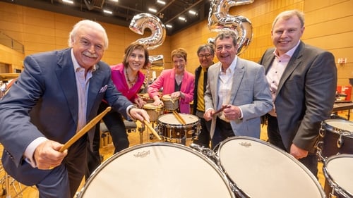 RTÉ lyric fm presenters (L-R): Marty Whelan, Liz Nolan, Aedín Gormley, Paul Herriott, Lorcan Murray and Niall Caroll