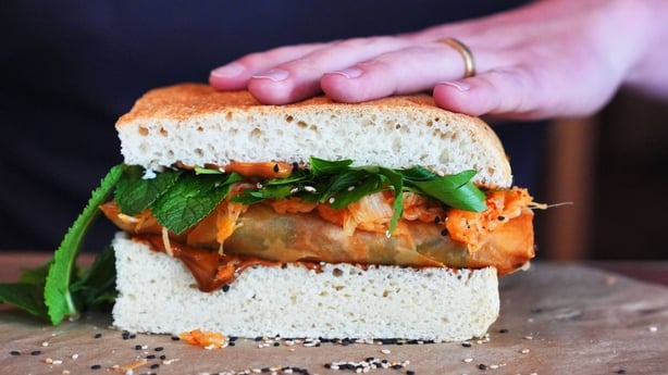 This Is How We Spring Roll sandwich from Max's Sandwich Shop