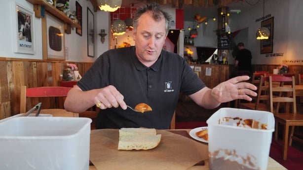 Max Halley builds the sandwich