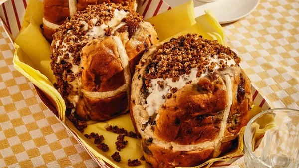 Hot cross bun with salted caramel ice cream from Max's World Of Sandwiches (Robert Billington/PA)