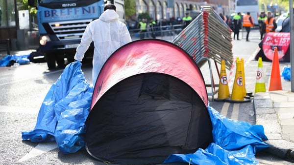 Tents were removed from Mount Street on Wednesday