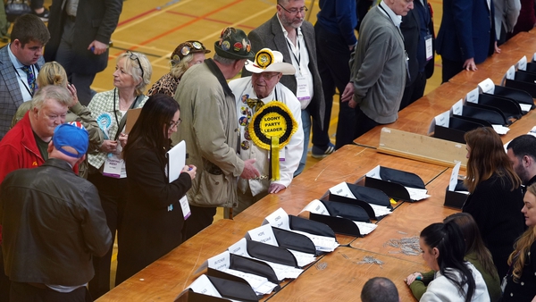 Members of the Monster Raving Loony party oversee voting in the Blackpool South by-election