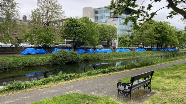 More than 40 tents have been pitched by asylum seekers along the Grand Canal in Dublin