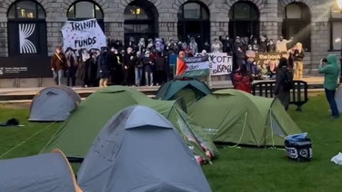 Trinity College students set up encampment over Gaza