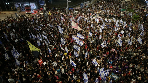 Israelis gathered in Tel Aviv calling for a ceasefire in Gaza