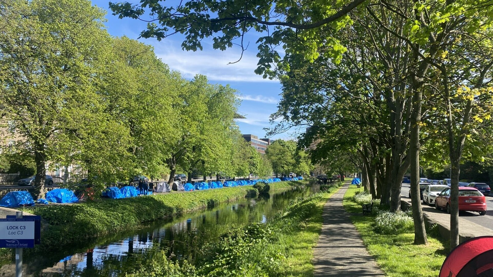 There are now more than 70 tents sheltering unaccommodated asylum seekers pitched along both sides of the Grand Canal in Dublin.