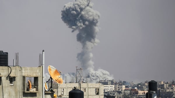 Smoke billows from Israeli strikes on eastern Rafah in southern Gaza