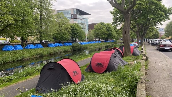 The number of tents along the canal has been rising steadily since Friday evening