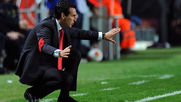 Unai Emery on the sideline during Sevilla's Europa League second leg against Real Betis in 2014