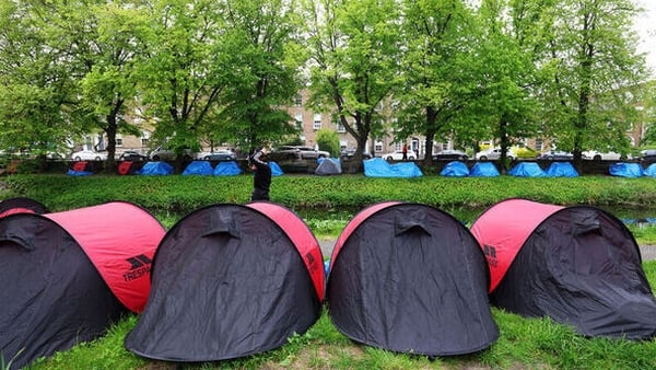 The number of tents along the canal has been rising steadily since Friday evening