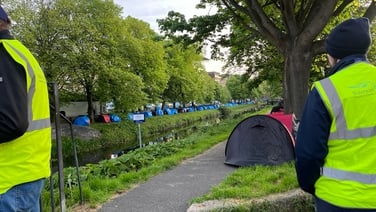 Tents removed from Grand Canal in Dublin