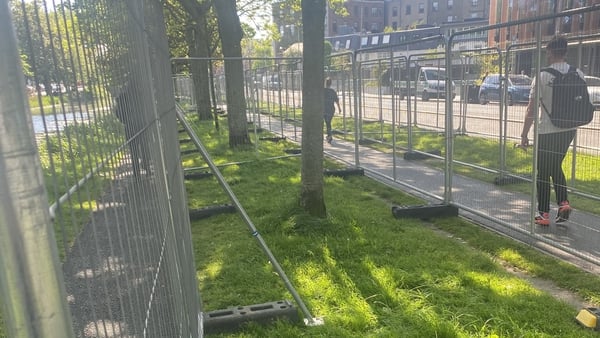 Barriers had already been erected in areas after the removal of tents