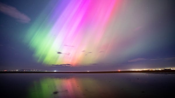 The Northern Lights visible over Dublin Bay last night