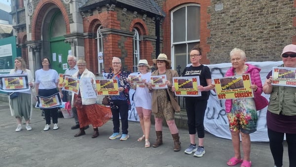 A protest has been held at the proposed memorial site at Sean McDermott Street