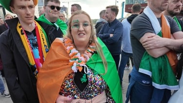Irish fans cheer on Bambie Thug ahead of Eurovision final