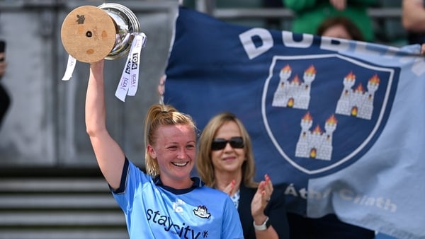 Dublin captain Carla Rowe lifts the cup
