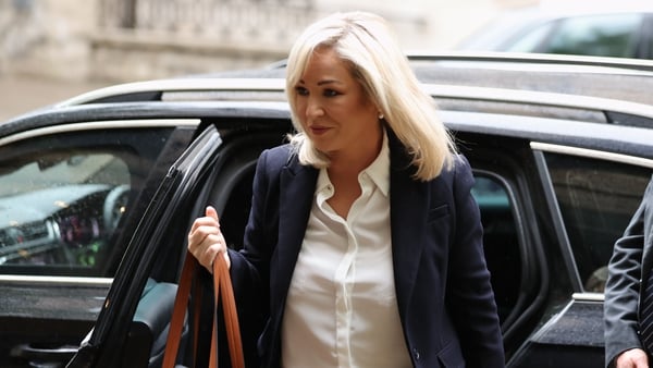 Michelle O'Neill arriving at the inquiry today