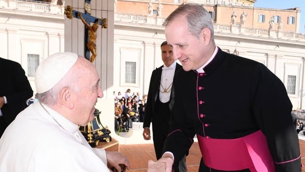Monsignor Séamus Horgan pictured with Pope Francis (pic: Catholic Communications Office)