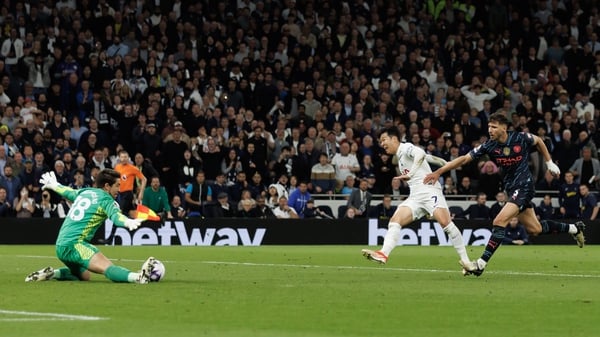 Manchester City goalkeeper Steffan Ortega saved from Son Heung-min when Spurs were just 1-0 behind