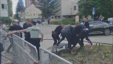 Slovak PM carried to car after being shot
